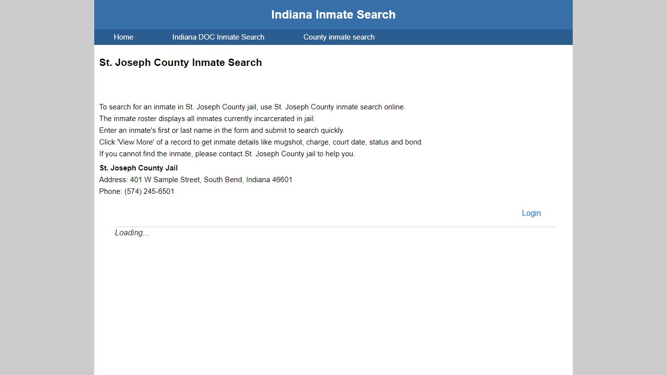 St. Joseph County Jail Inmate Search - Indiana Inmate Search